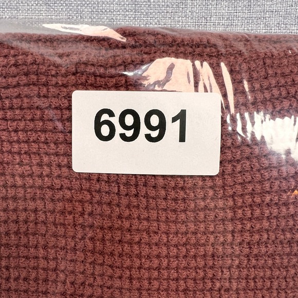 Outerknown Waffle Knit Crewneck Shirt Men L (M) Rust Cotton Minimalist Surf Y2K - Picture 8 of 8